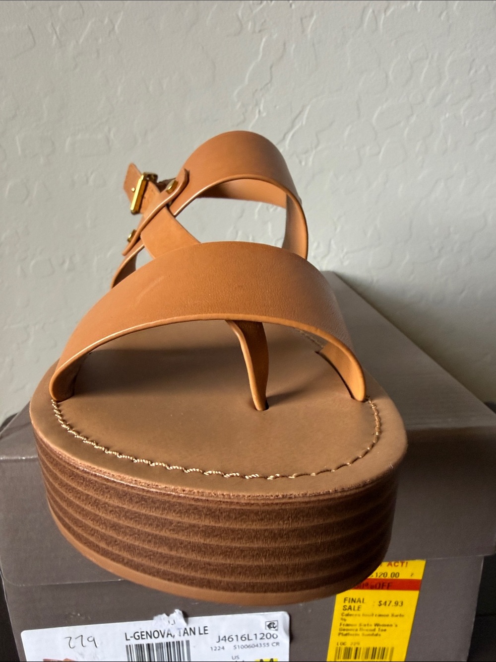 Franco Sarto Tan Platform Sandals - Picture 4 of 5